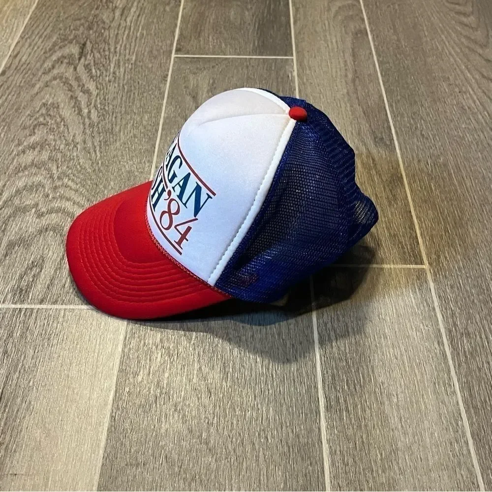 Reagan & Bush '84 Red White & Blue Trucker Hat